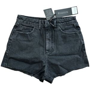 White Fox Vintage Black Hold On Tight Denim Shorts NWT Size Small